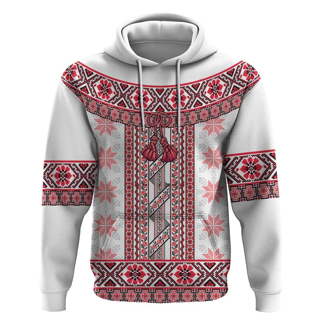Ukraine Hoodie Traditional Braided Rope Belt Red Folk Pattern LT14