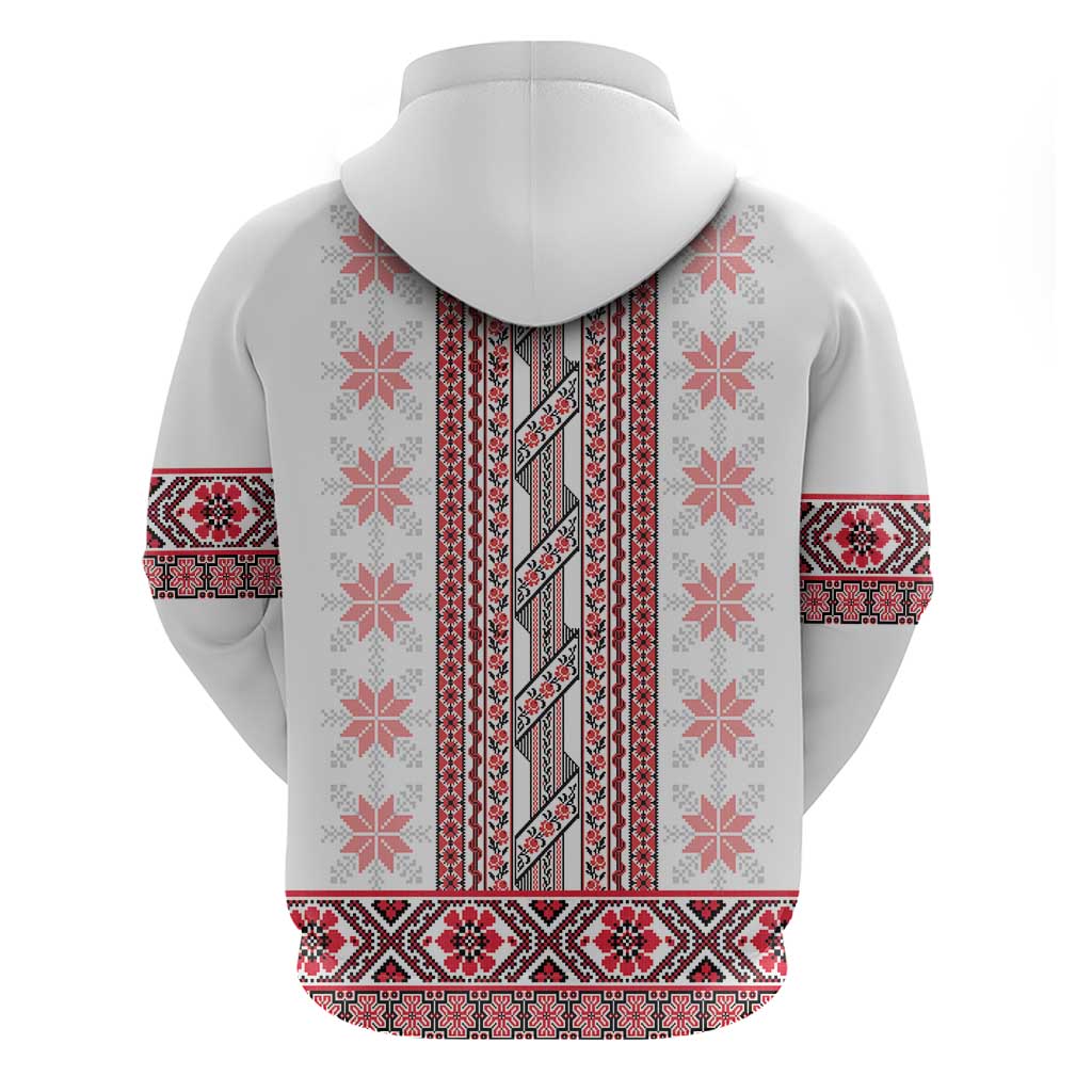 Ukraine Hoodie Traditional Braided Rope Belt Red Folk Pattern LT14