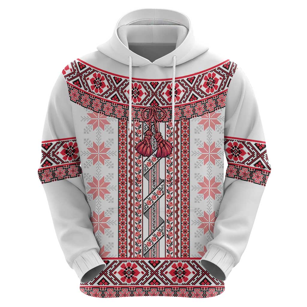 Ukraine Hoodie Traditional Braided Rope Belt Red Folk Pattern LT14