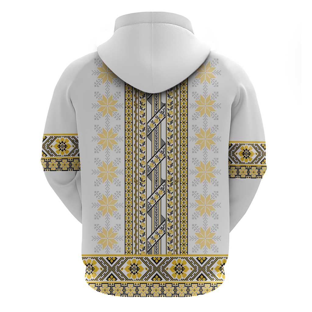 Ukraine Hoodie Traditional Braided Rope Belt Yellow Folk Pattern LT14