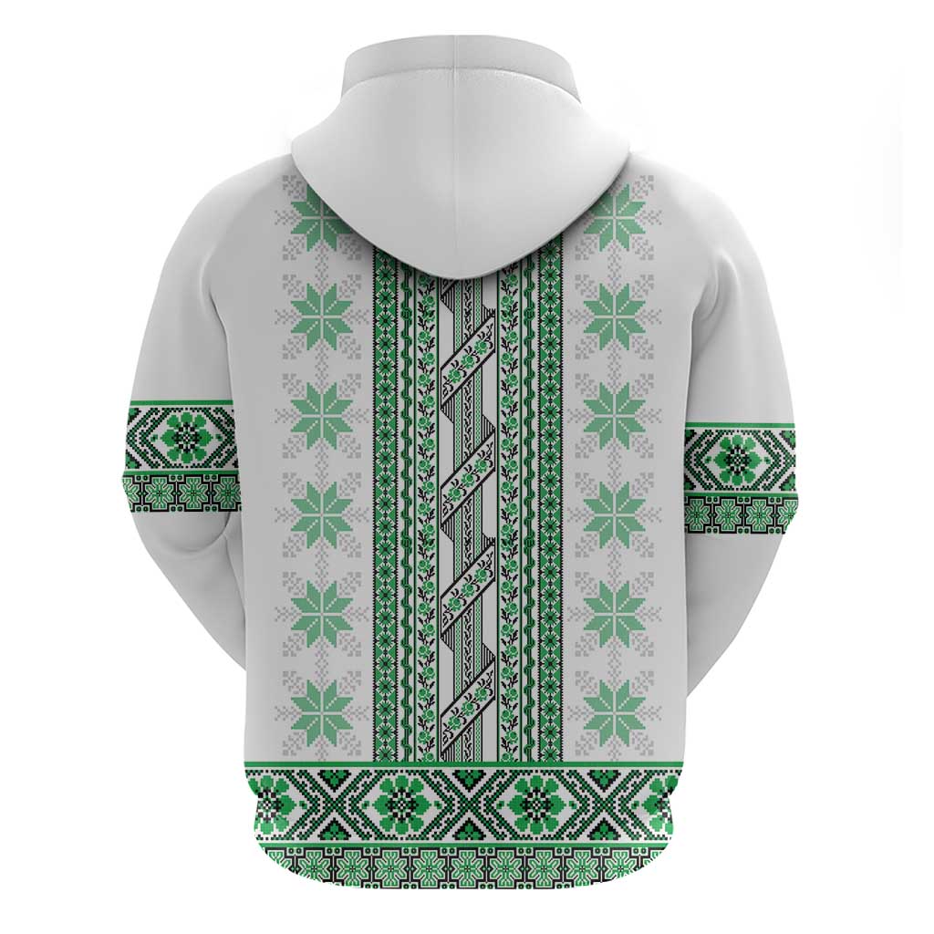 Ukraine Hoodie Traditional Braided Rope Belt Green Folk Pattern LT14