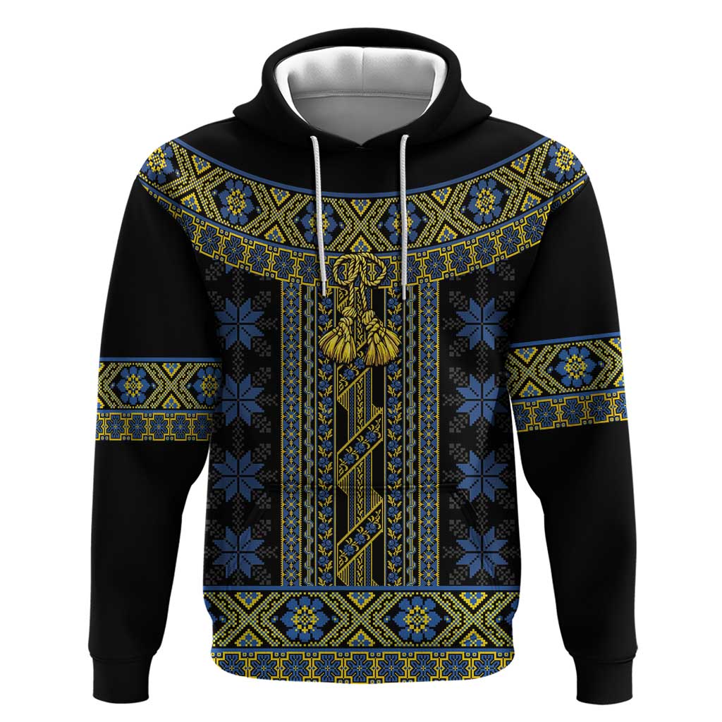 Ukraine Hoodie Traditional Braided Rope Belt Folk Pattern National Color LT14