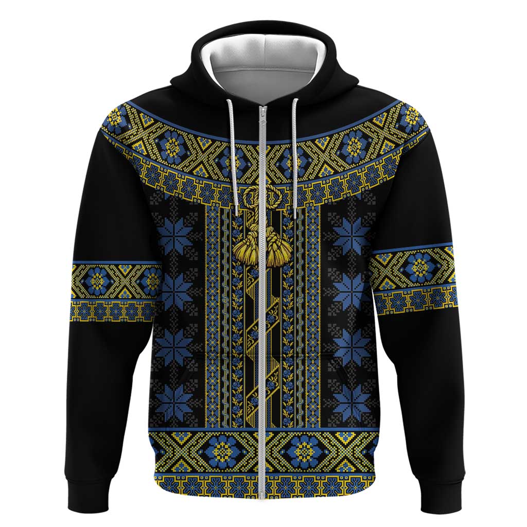 Ukraine Hoodie Traditional Braided Rope Belt Folk Pattern National Color LT14