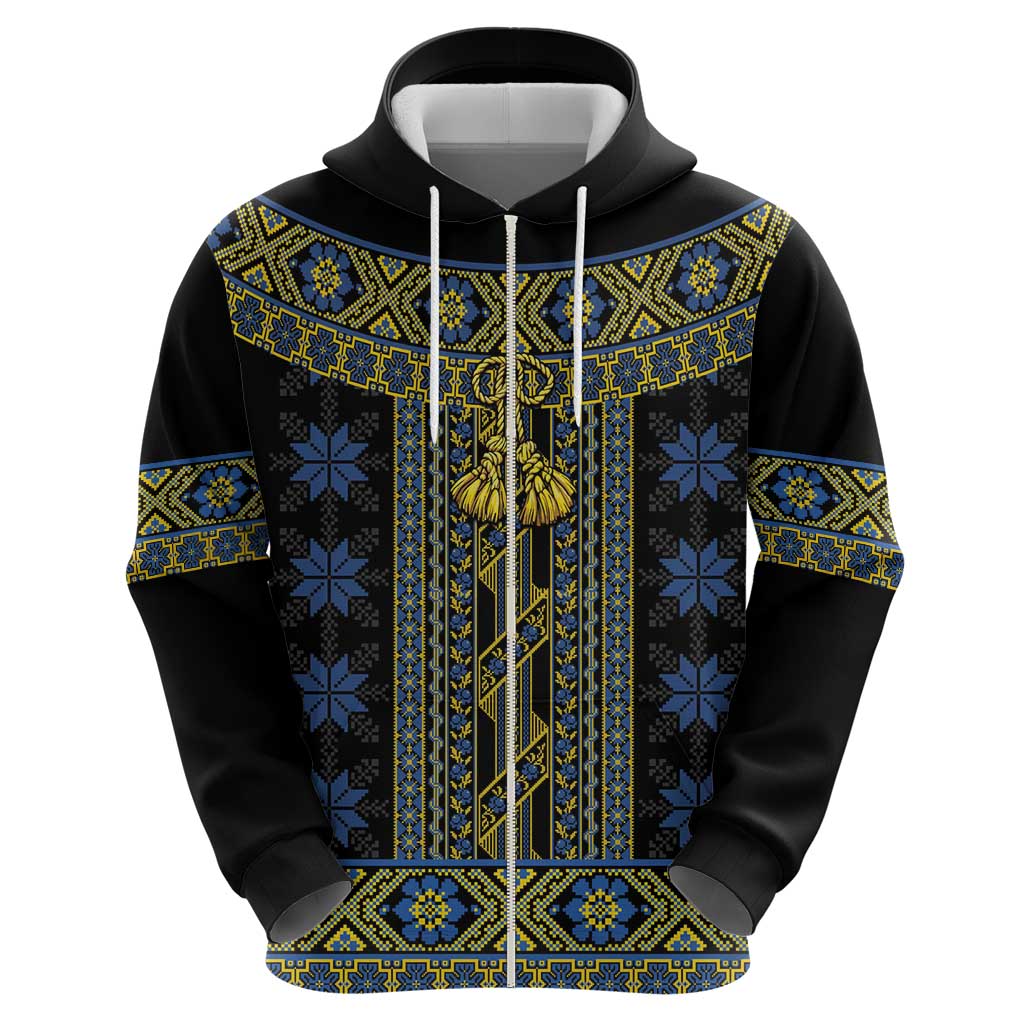 Ukraine Hoodie Traditional Braided Rope Belt Folk Pattern National Color LT14