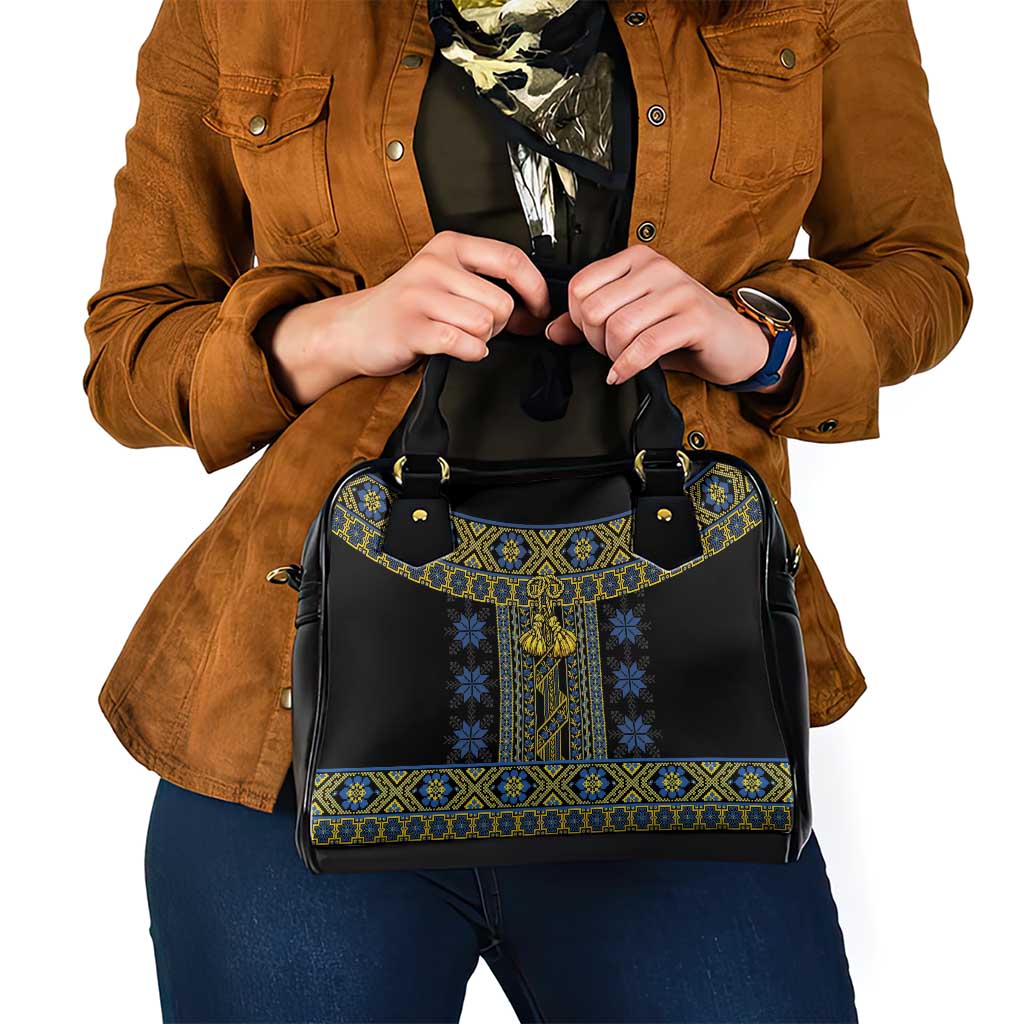 Ukraine Shoulder Handbag Traditional Braided Rope Belt Folk Pattern National Color LT14