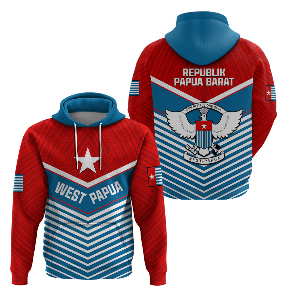 West Papua Hoodie Coat Of Arms And Morning Star Flag LT14