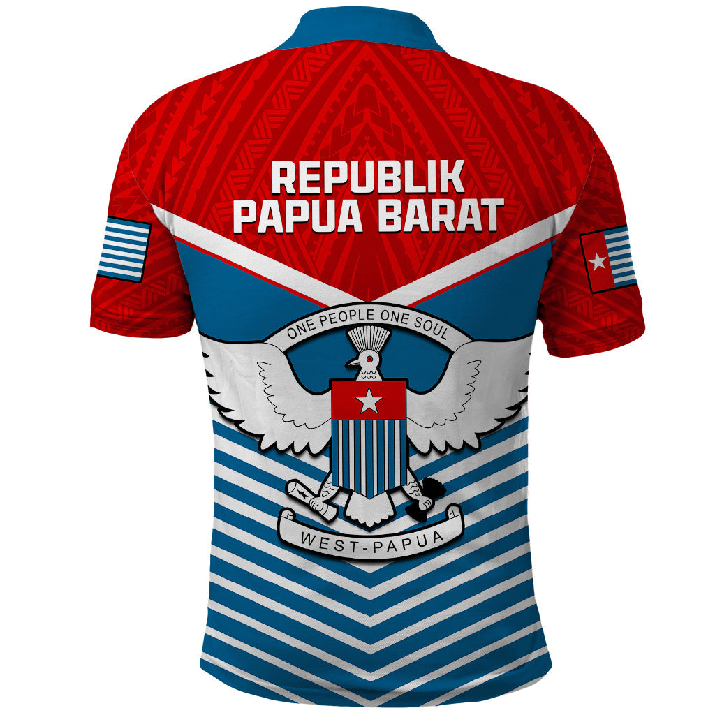 West Papua Polo Shirt Coat Of Arms And Morning Star Flag LT14