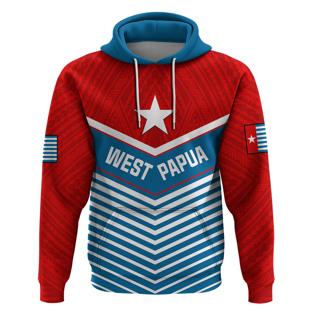 Custom West Papua Hoodie Coat Of Arms And Morning Star Flag LT14