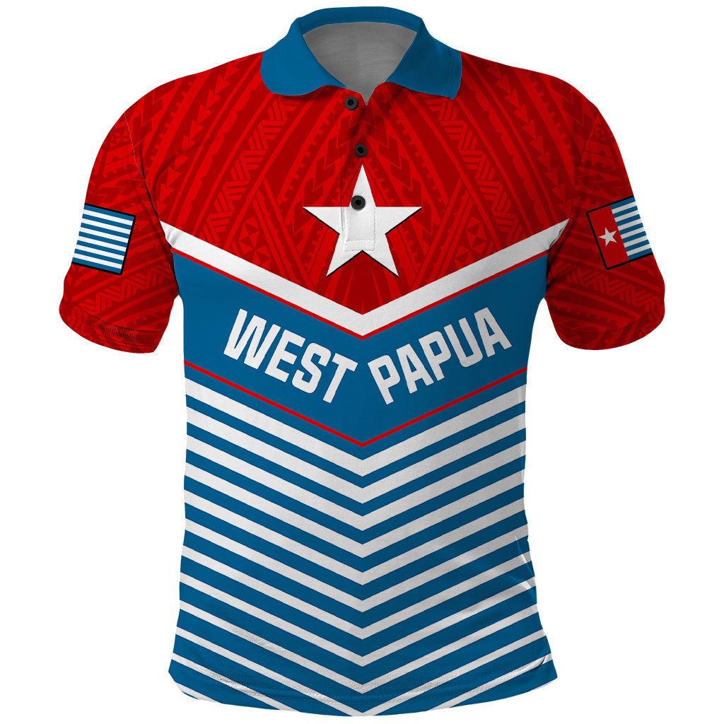 Custom West Papua Polo Shirt Coat Of Arms And Morning Star Flag LT14