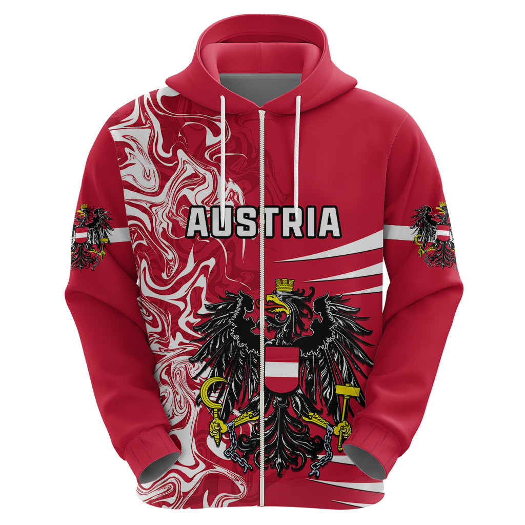 Personalised Austria Hoodie Austrian Coat Of Arms Simple Style LT14