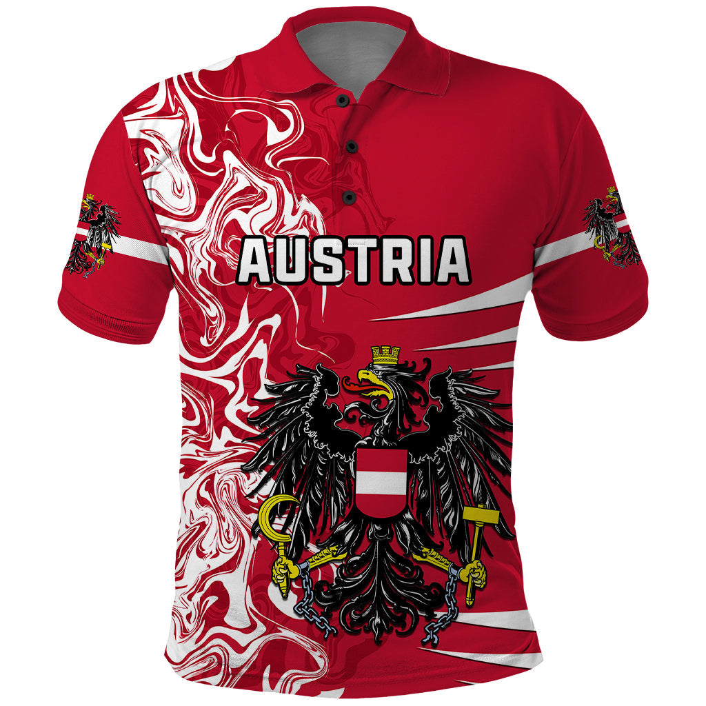Personalised Austria Polo Shirt Austrian Coat Of Arms Simple Style LT14