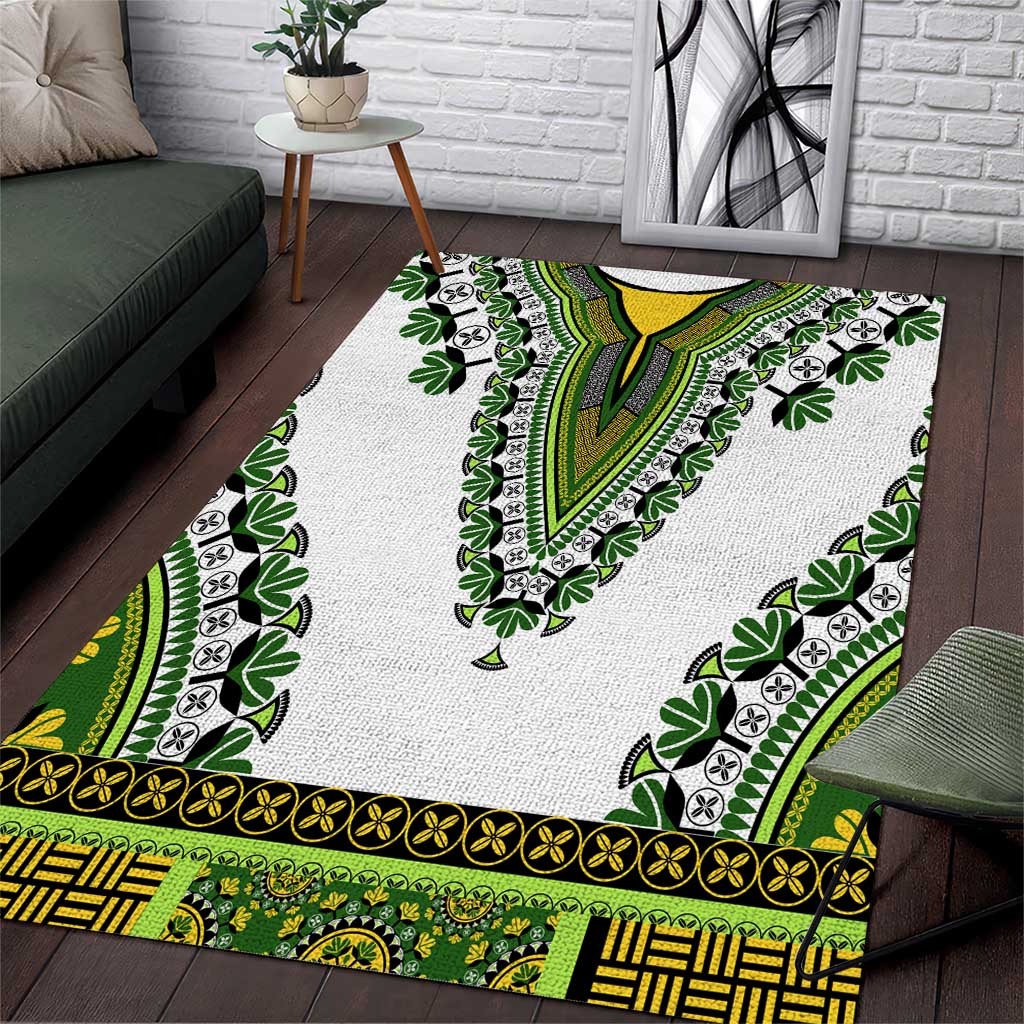 Africa Area Rug African Dashiki Royal Green Version LT14