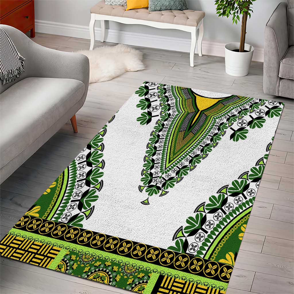 Africa Area Rug African Dashiki Royal Green Version LT14
