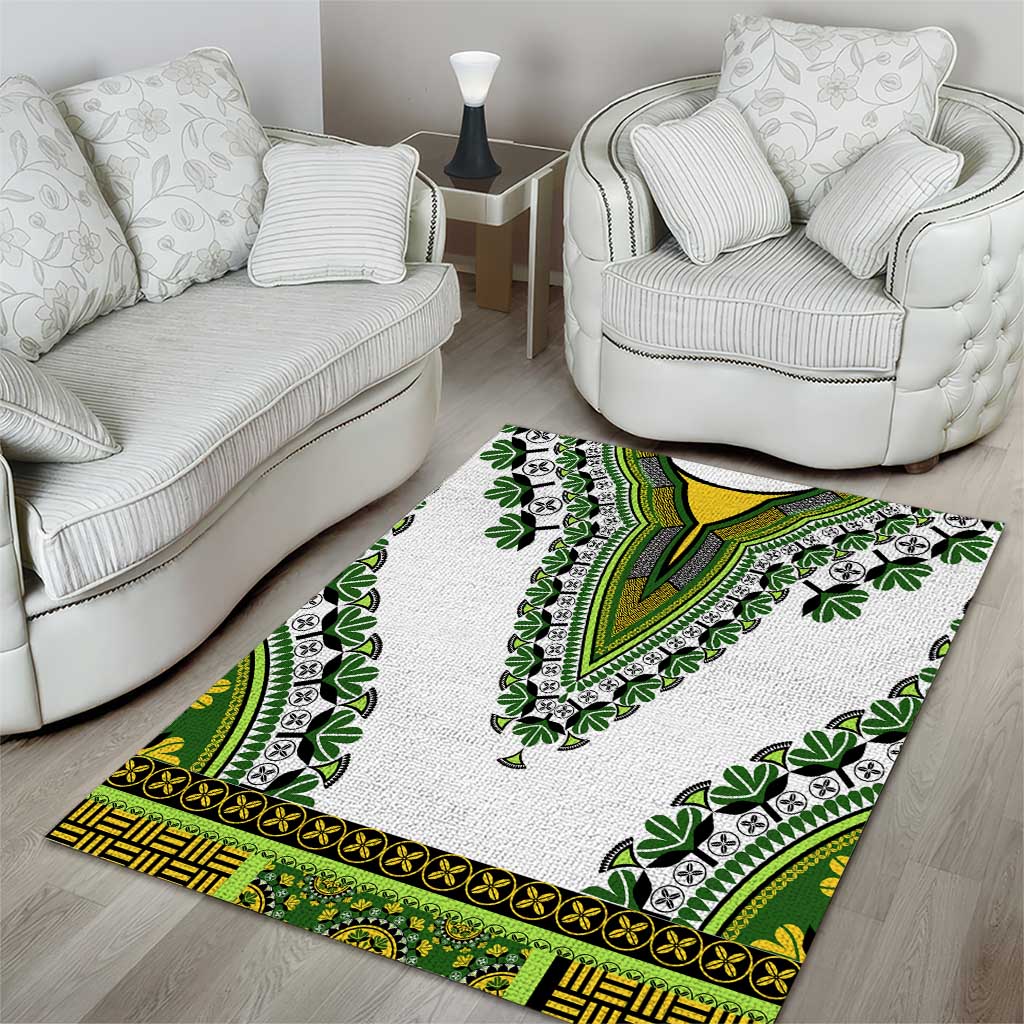 Africa Area Rug African Dashiki Royal Green Version LT14