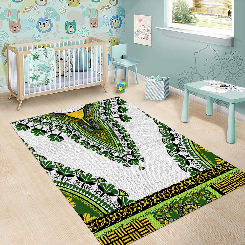 Africa Area Rug African Dashiki Royal Green Version LT14