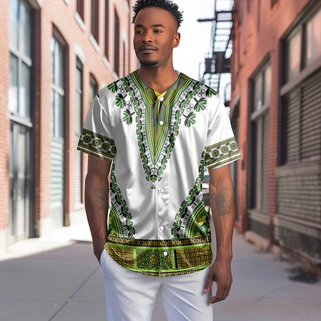 Africa Baseball Jersey African Dashiki Royal Green Version LT14