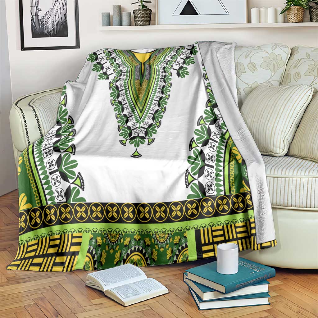 Africa Blanket African Dashiki Royal Green Version LT14