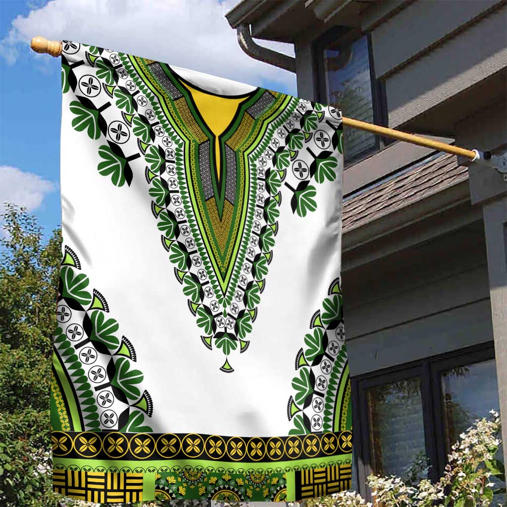 Africa Garden Flag African Dashiki Royal Green Version LT14