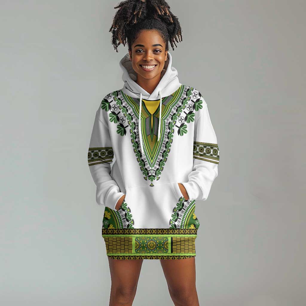 Africa Hoodie Dress African Dashiki Royal Green Version LT14