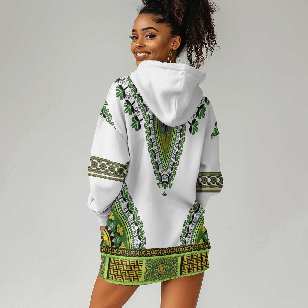 Africa Hoodie Dress African Dashiki Royal Green Version LT14