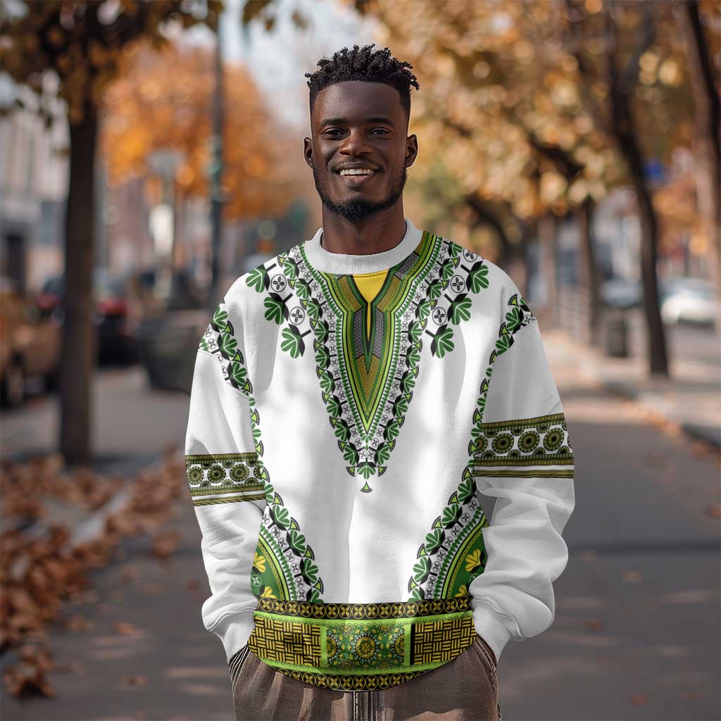 Africa Sweatshirt African Dashiki Royal Green Version LT14
