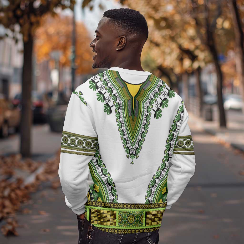 Africa Sweatshirt African Dashiki Royal Green Version LT14