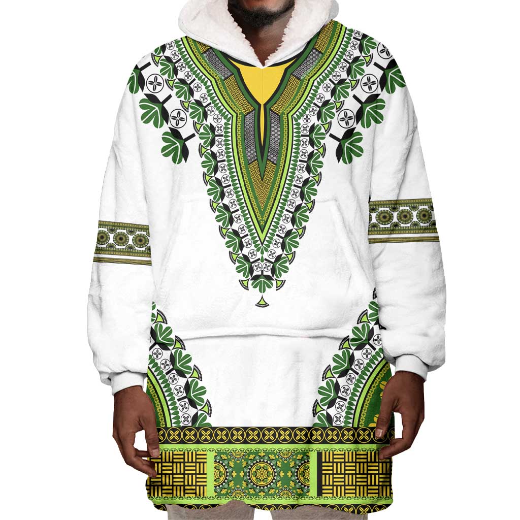 Africa Wearable Blanket Hoodie African Dashiki Royal Green Version LT14