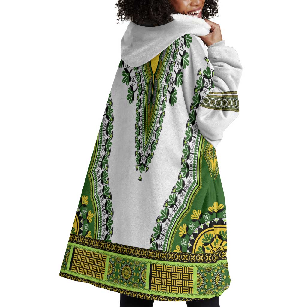 Africa Wearable Blanket Hoodie African Dashiki Royal Green Version LT14
