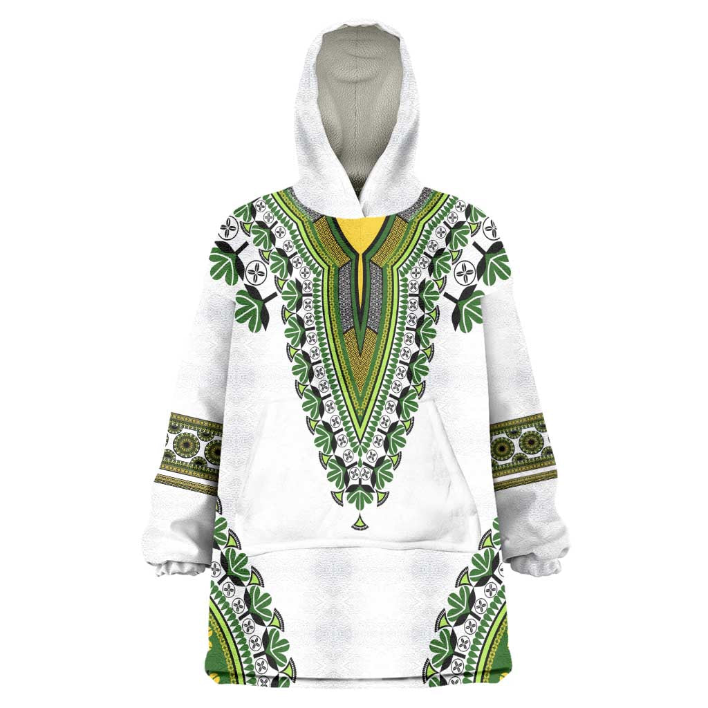 Africa Wearable Blanket Hoodie African Dashiki Royal Green Version LT14