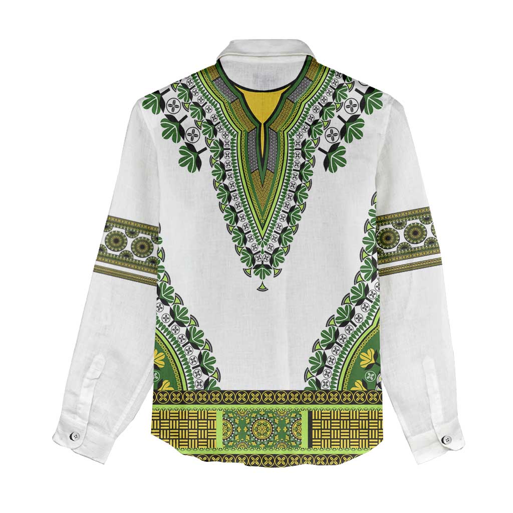 Africa Women Casual Shirt African Dashiki Royal Green Version LT14