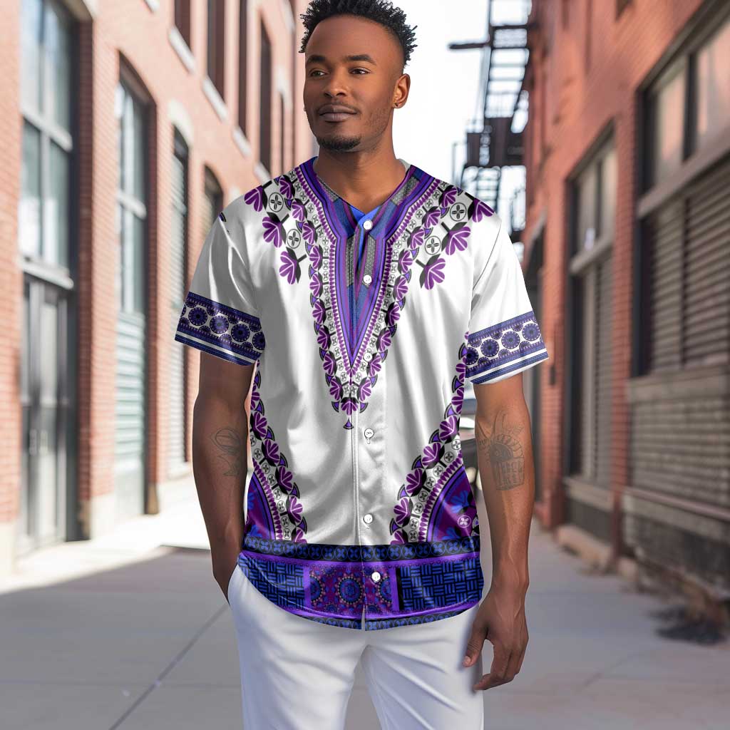 Africa Baseball Jersey African Dashiki Royal Purple Version LT14
