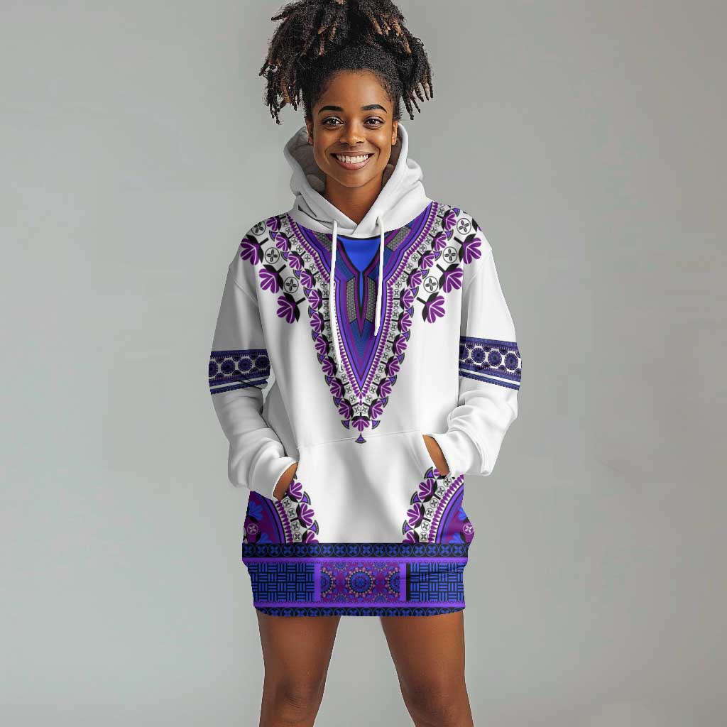 Africa Hoodie Dress African Dashiki Royal Purple Version LT14
