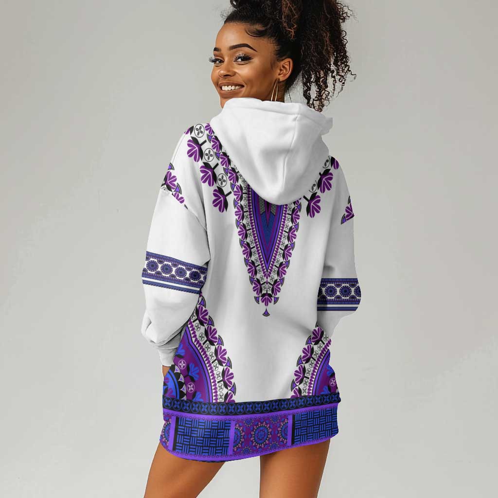 Africa Hoodie Dress African Dashiki Royal Purple Version LT14