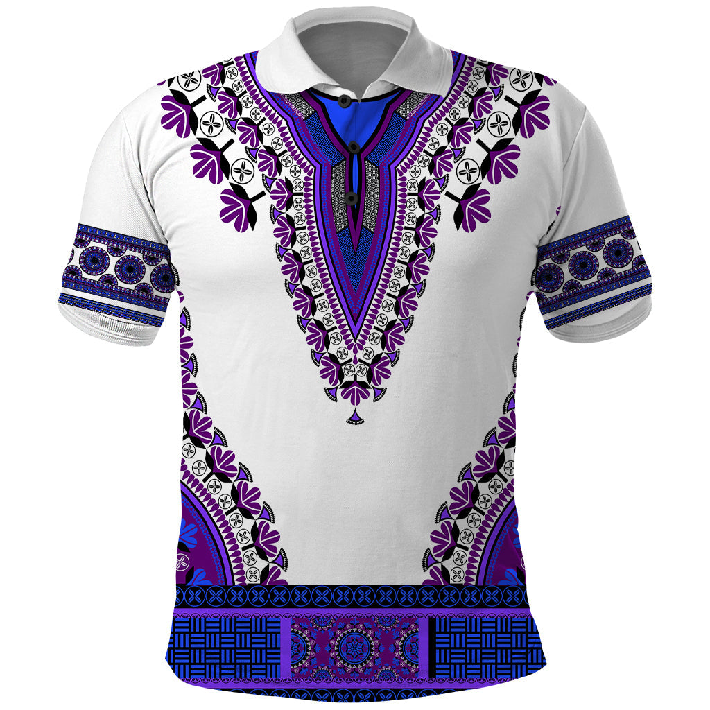 Africa Polo Shirt African Dashiki Royal Purple Version LT14
