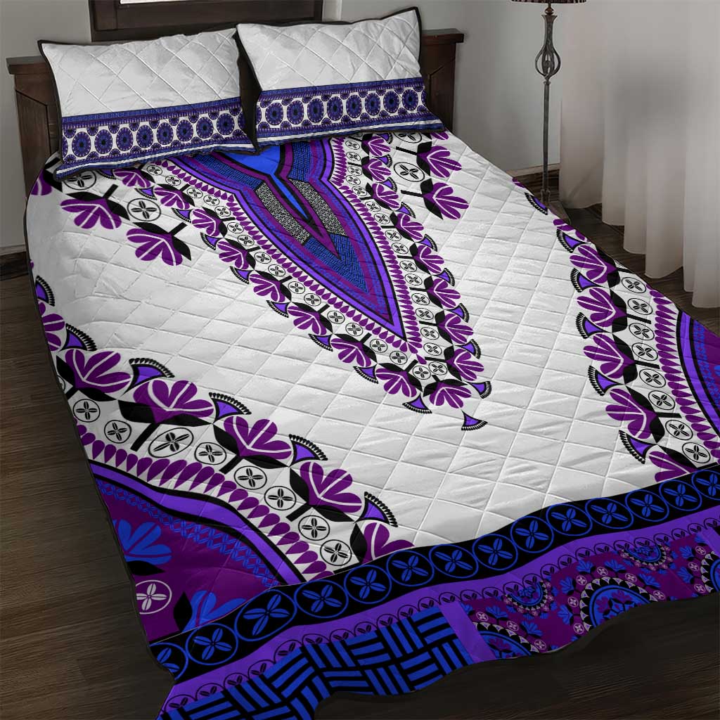 Africa Quilt Bed Set African Dashiki Royal Purple Version LT14