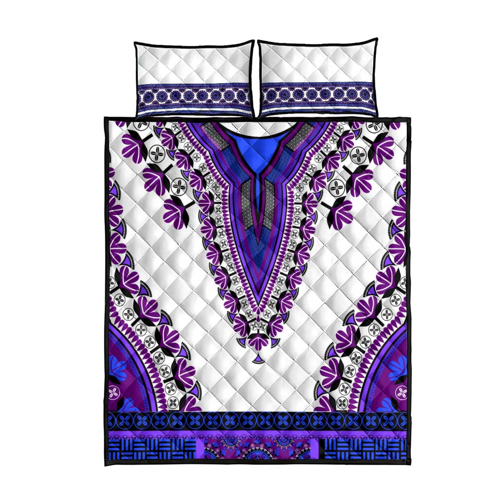 Africa Quilt Bed Set African Dashiki Royal Purple Version LT14