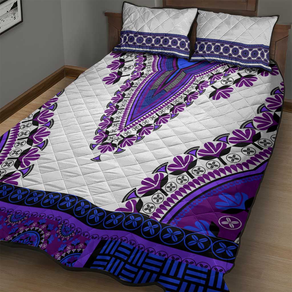 Africa Quilt Bed Set African Dashiki Royal Purple Version LT14