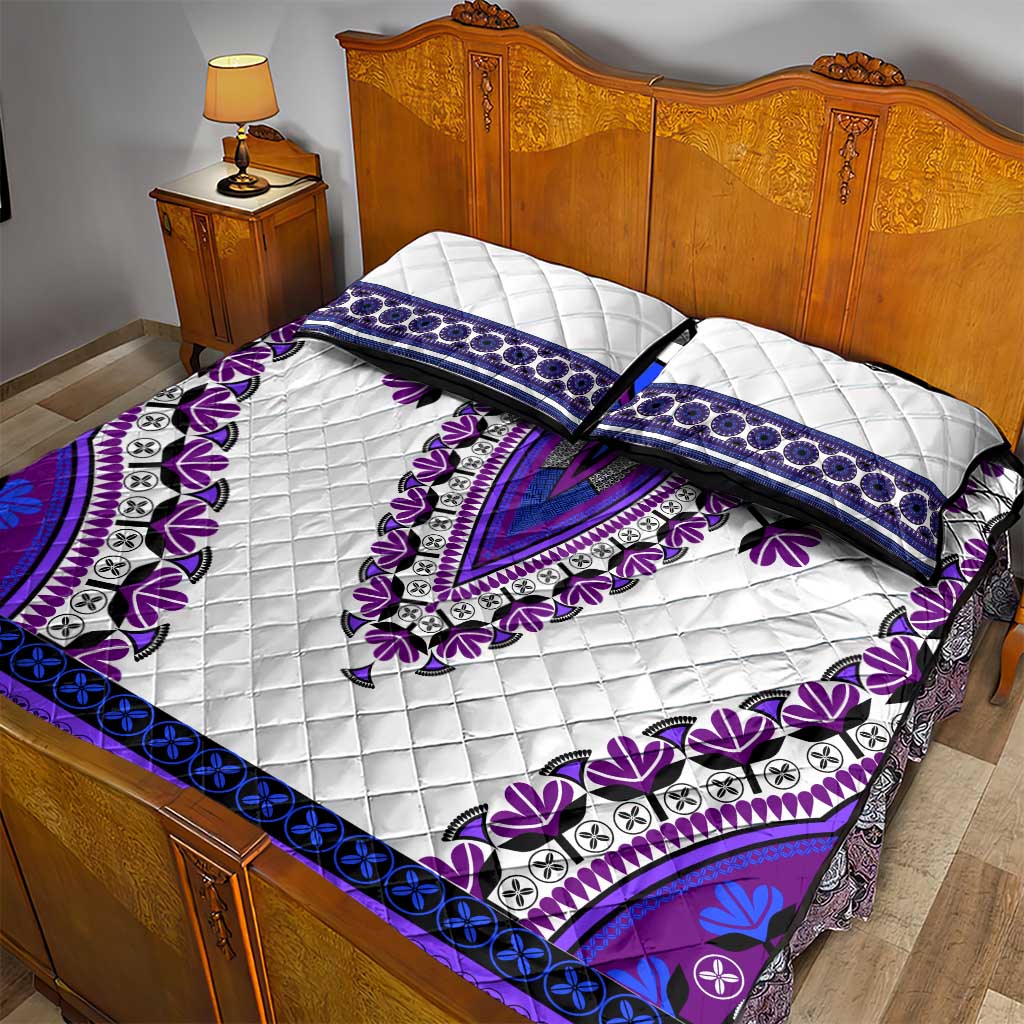 Africa Quilt Bed Set African Dashiki Royal Purple Version LT14