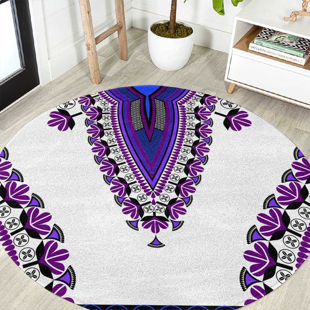 Africa Round Carpet African Dashiki Royal Purple Version LT14