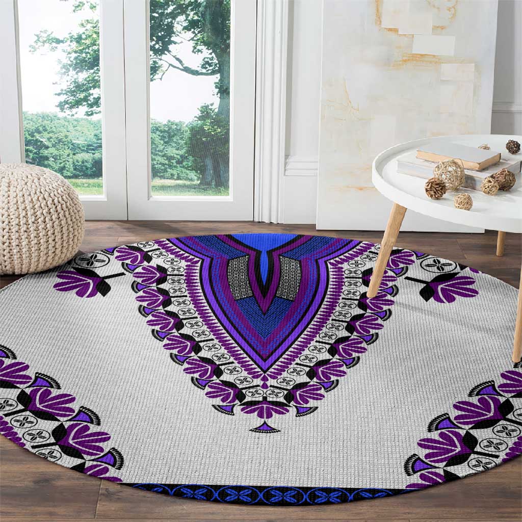 Africa Round Carpet African Dashiki Royal Purple Version LT14