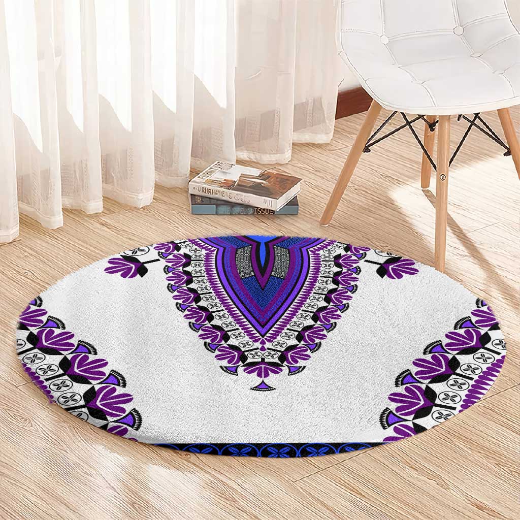 Africa Round Carpet African Dashiki Royal Purple Version LT14