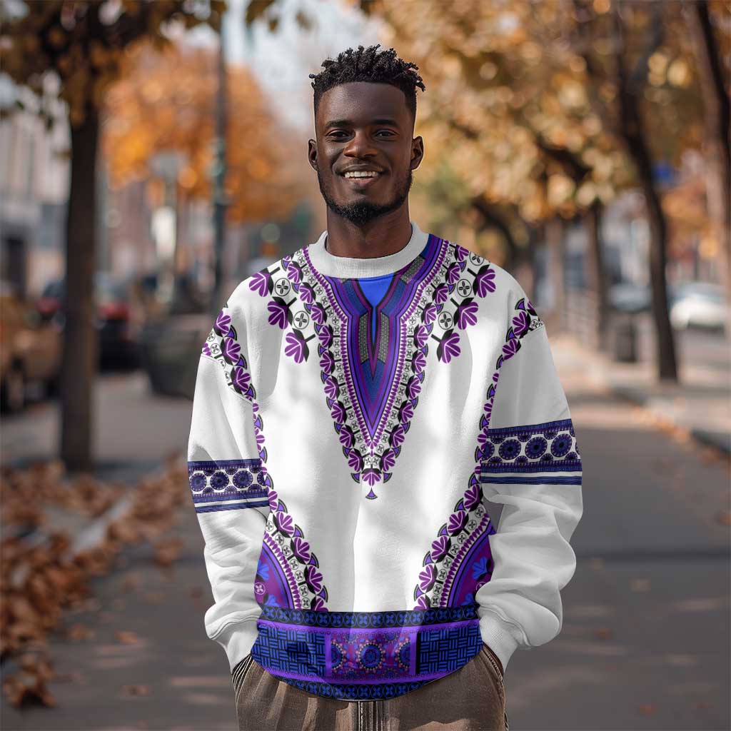 Africa Sweatshirt African Dashiki Royal Purple Version LT14