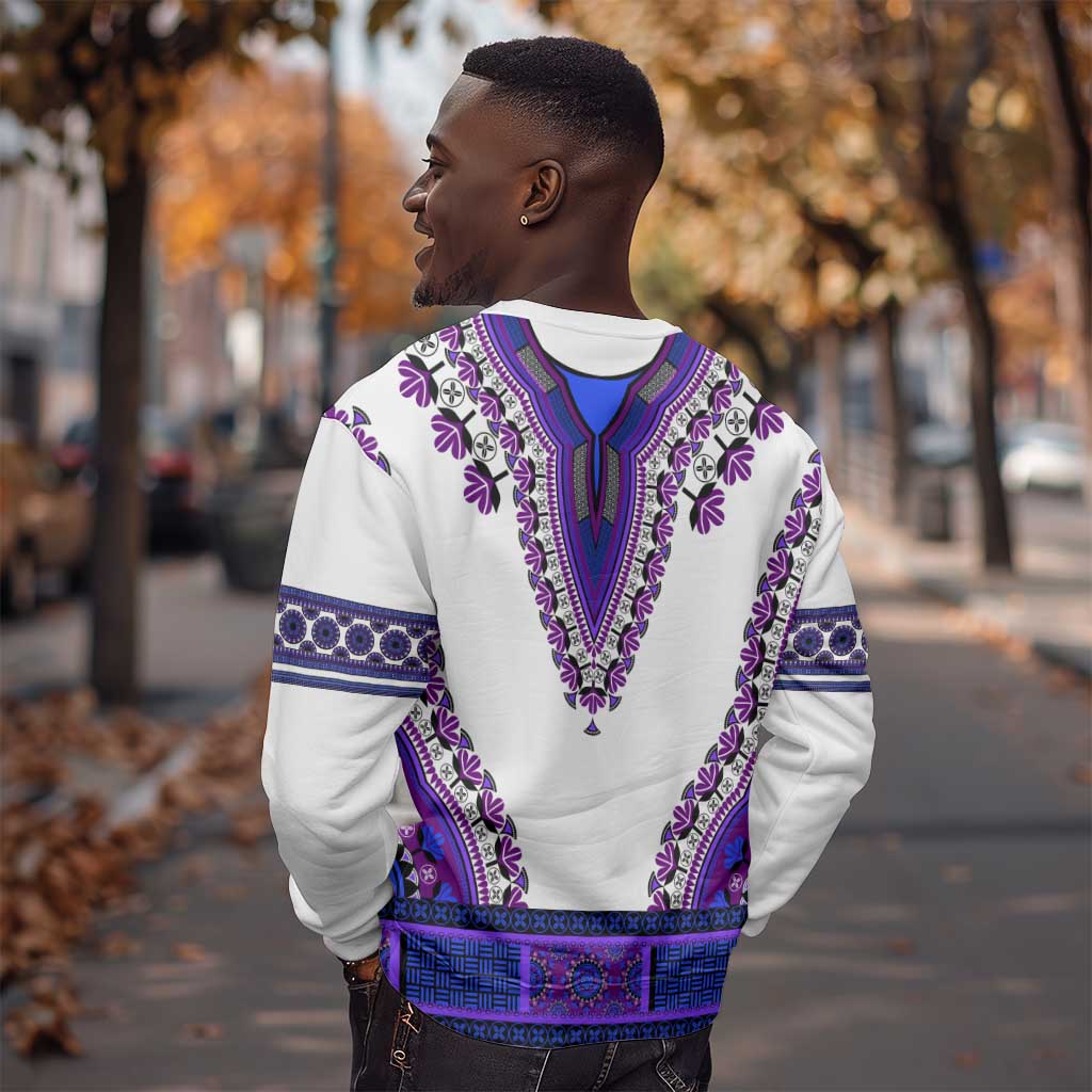 Africa Sweatshirt African Dashiki Royal Purple Version LT14