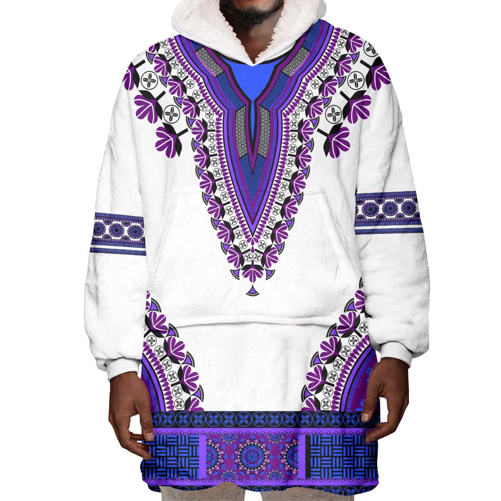 Africa Wearable Blanket Hoodie African Dashiki Royal Purple Version LT14