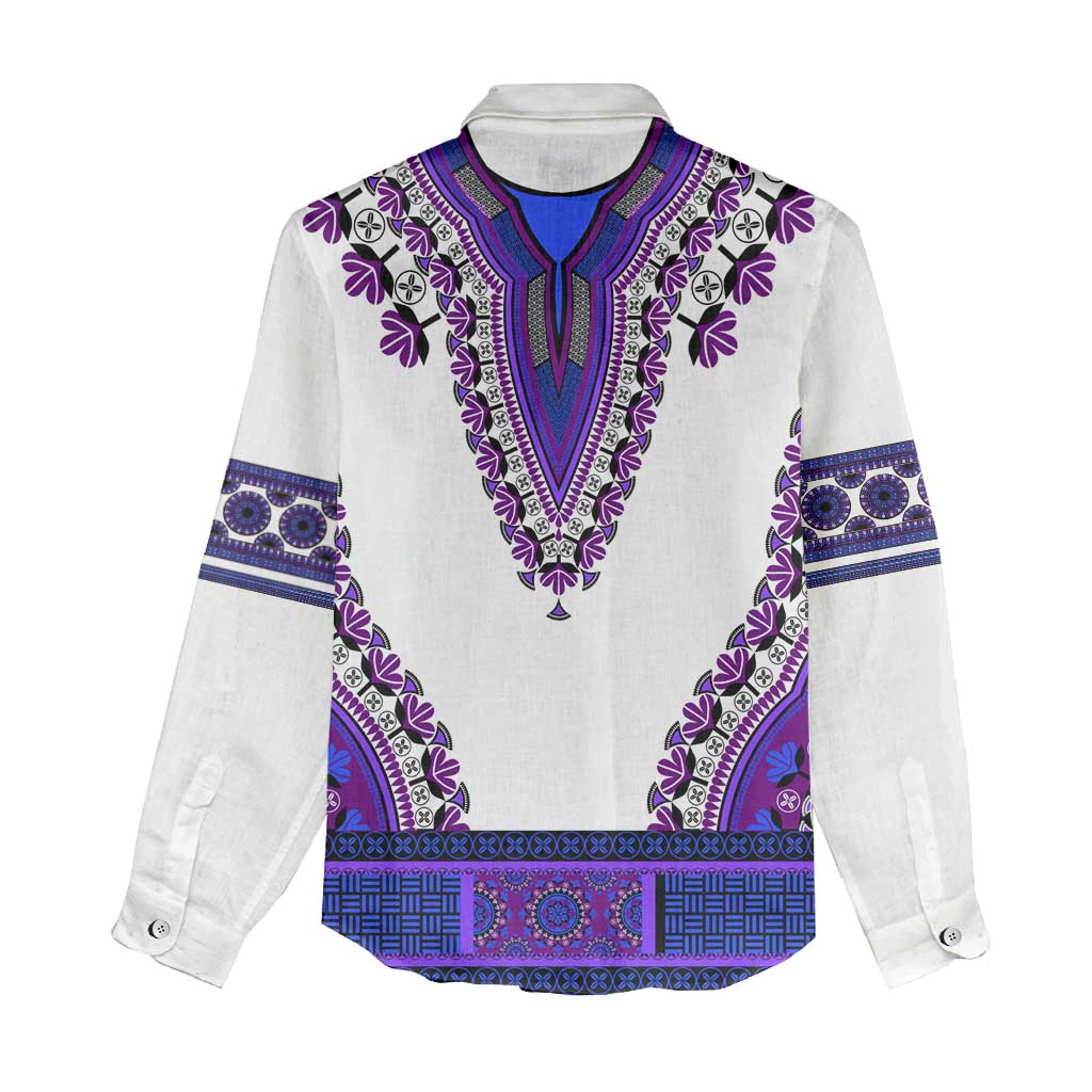 Africa Women Casual Shirt African Dashiki Royal Purple Version LT14