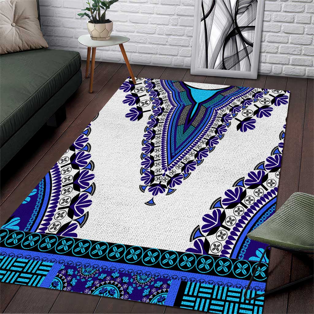 Africa Area Rug African Dashiki Royal Blue Version LT14