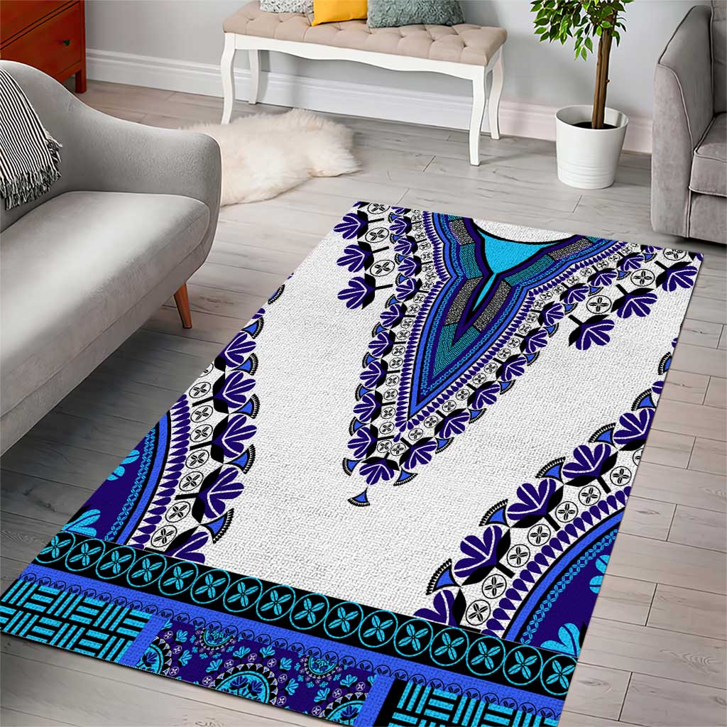 Africa Area Rug African Dashiki Royal Blue Version LT14
