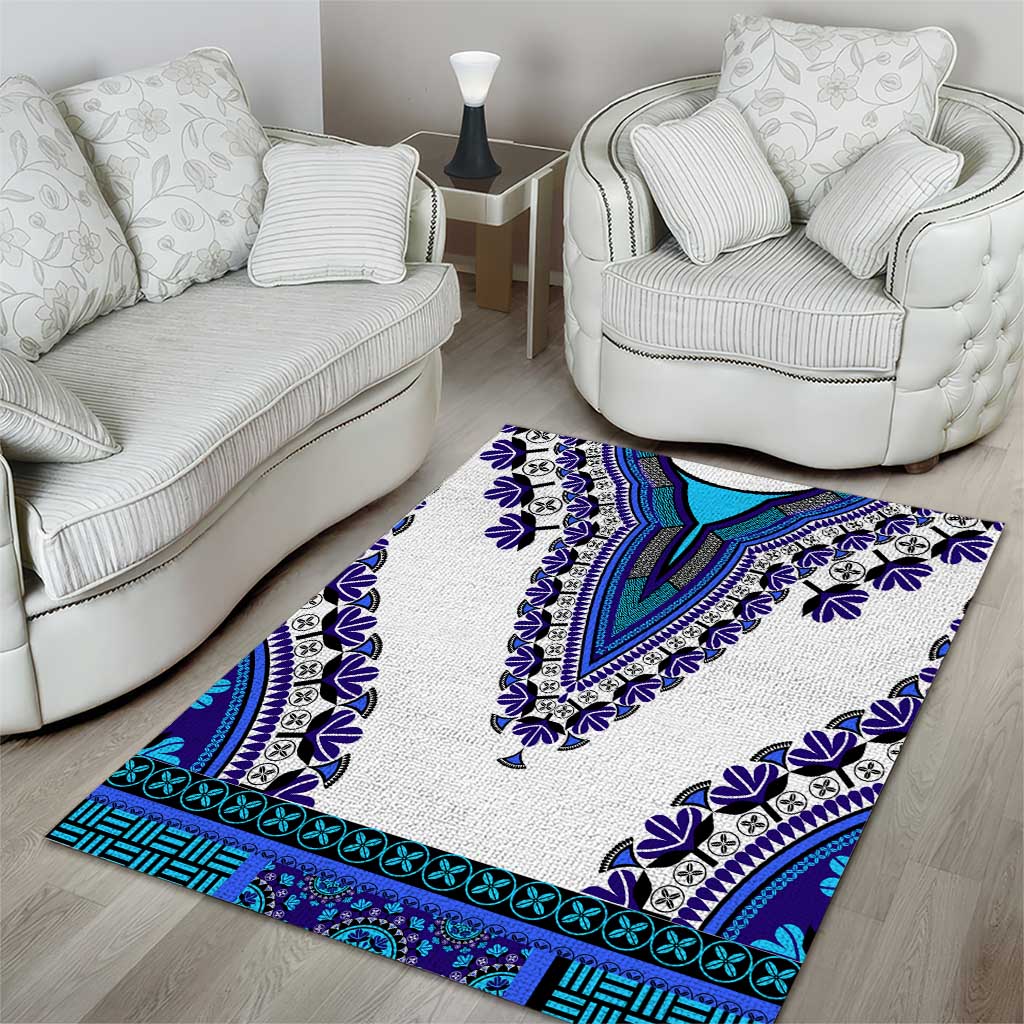 Africa Area Rug African Dashiki Royal Blue Version LT14