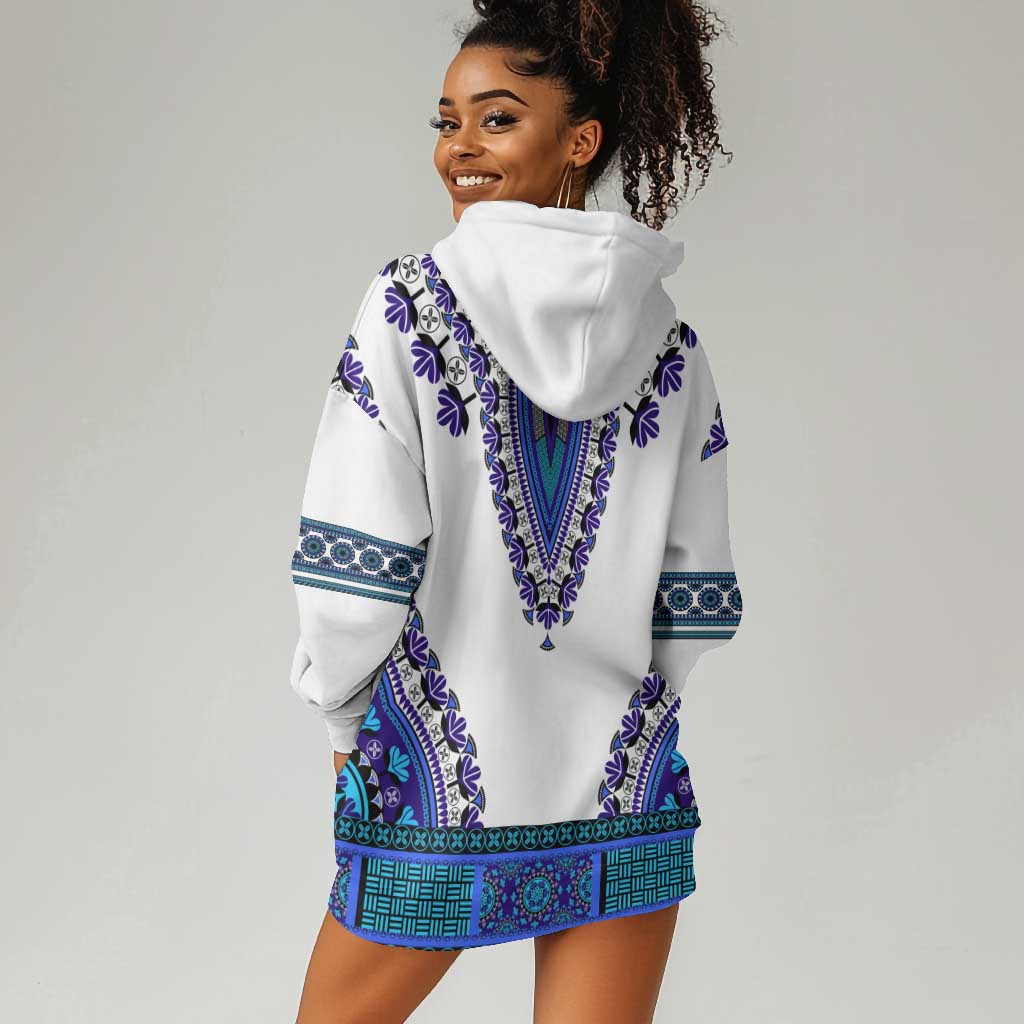 Africa Hoodie Dress African Dashiki Royal Blue Version LT14