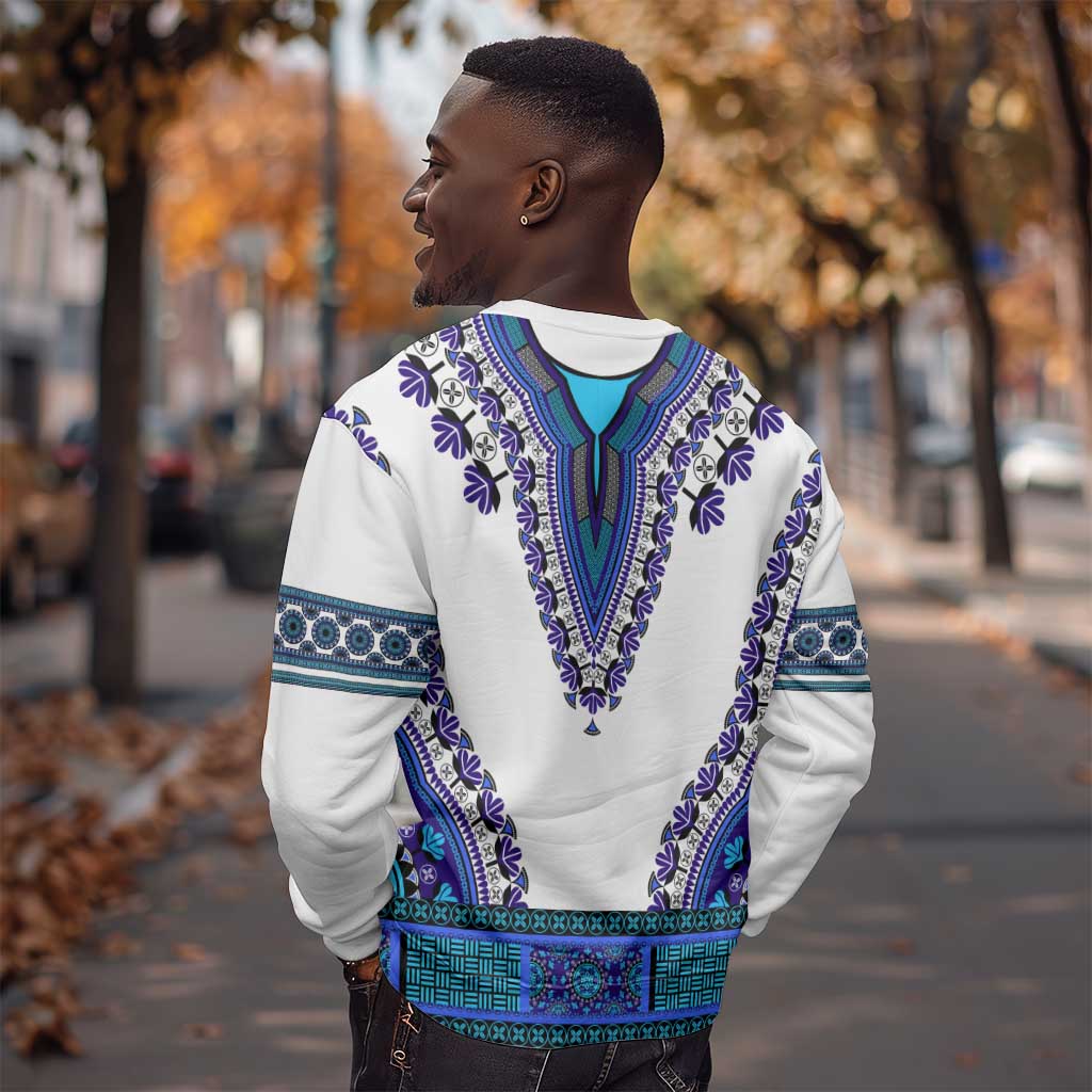 Africa Sweatshirt African Dashiki Royal Blue Version LT14